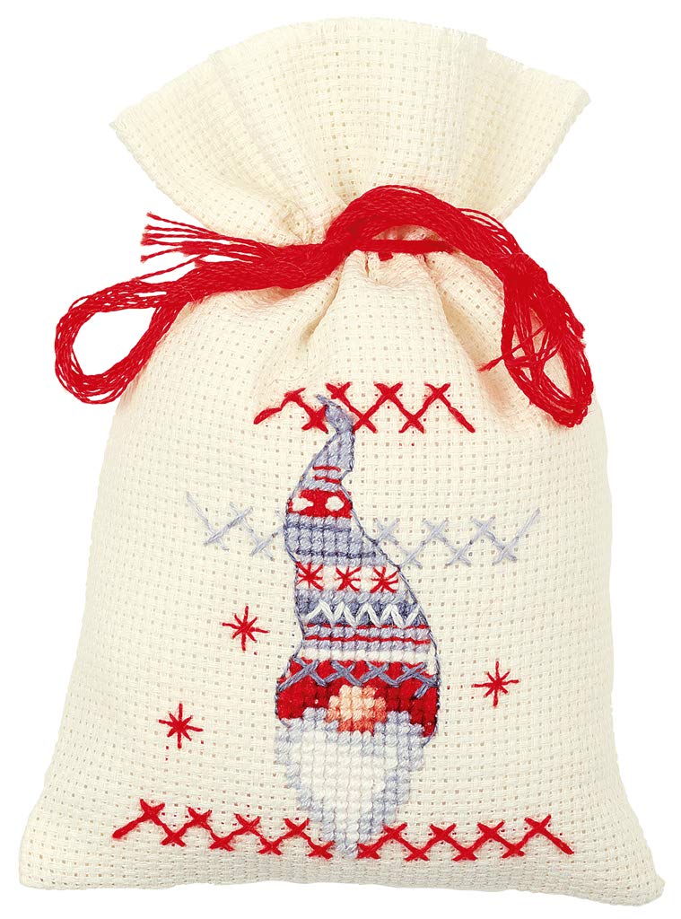 Vervaco Counted Cross Stitch: Pot-Pourri Bag: Christmas Elves (Set of 3), Cotton, NA, 8 x 12cm - Image 4
